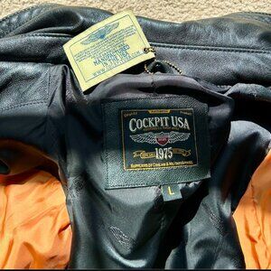 Vintage Leather Naval Officer's Coat - Made in USA